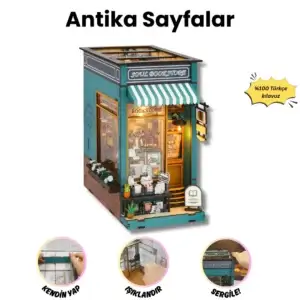 Antika Sayfalar | Minyatür Kitap Arası Maketi | Kendin Yap Booknook | Ahşap Hobi Seti | LED Işıklı 3D Puzzle