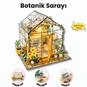 Botanik Sarayı | Kendin Yap Minyatür Maket | DIY Hobi Seti | Ahşap Maket | LED Işıklı 3D Puzzle