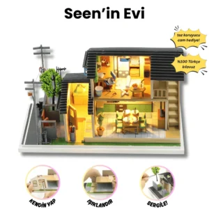 Seen'in Evi | Kendin Yap Minyatür Ev | Minyatür Maket Seti | Ahşap Hobi Seti | LED Işıklı 3D Puzzle
